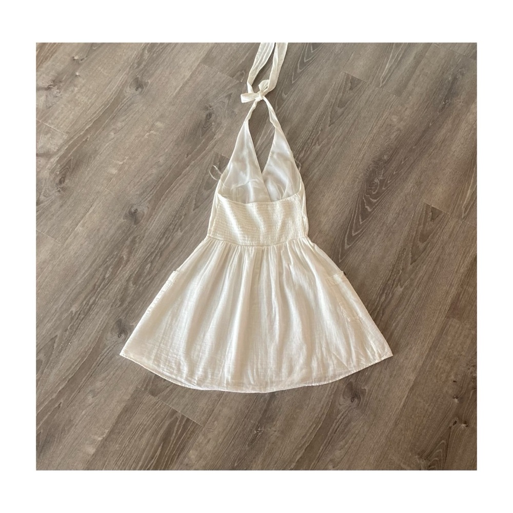 AE White Halter Tie V-Neck Dress - Picture 2 of 2